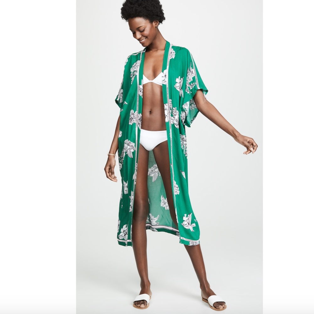 New Plush Maxi Floral Kimono Swimwear